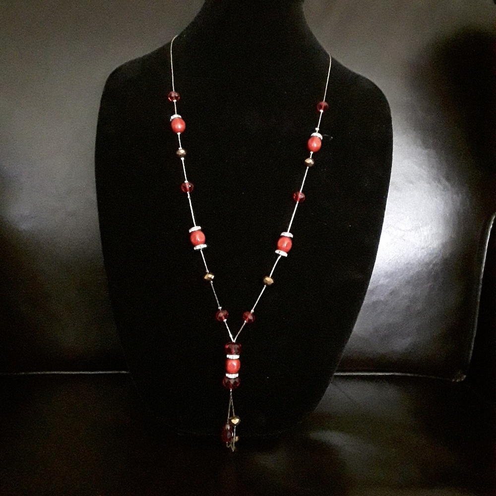 Beautiful necklace with red beads